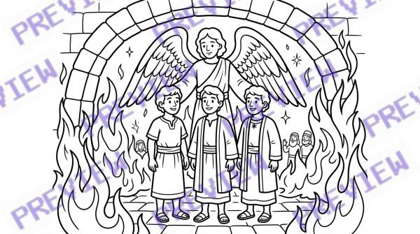 Preview of Angel_protecting_figures_in_furnace