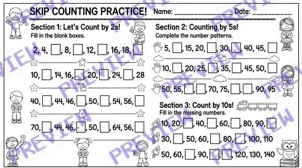 Preview of Math_practice_sheet_skip_counting